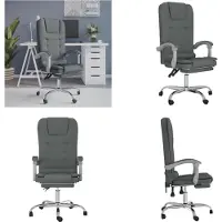 vidaXL Bürostuhl mit Massagefunktion Dunkelgrau Stoff - Massage-Bürostuhl - Massage-Bürostühle - Bürostuhl Mit Massagefunktion - Elektrischer Bürostuhl