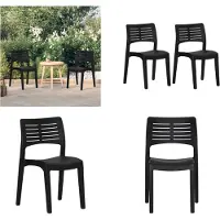 vidaXL Gartenstühle 2 Stk. Anthrazit Polypropylen - Gartenstuhl - Gartenstühle - Outdoor-Stuhl - Terrassenstuhl