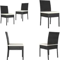vidaXL Garten Essstühle 2 Stk. Poly Rattan Schwarz - Essstuhl - Essstühle - Gartenstuhl - Gartenstühle