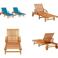 vidaXL Sonnenliegen 2 Stk. mit Auflagen Massivholz Akazie - Gartenliege - Gartenliegen - Sonnenliege - Sonnenliegen