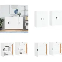 vidaXL Wandschränke 2 Stk. Weiß Holzwerkstoff