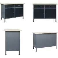 vidaXL Werkbank Schwarz 120x60x85 cm Stahl - Werkbank - Werkbänke - Werktisch - Werktische