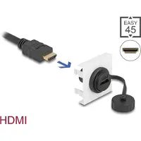 DeLOCK Easy 45 HDMI Modul 45 x 45 mm, 0,045 m, HDMI Typ A (Standard), HDMI Typ A (Standard), Schwarz, Weiß