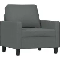 vidaXL Sessel mit Hocker Dunkelgrau 60 cm Stoff