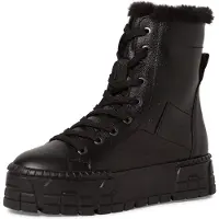 Tamaris Damen Leder Stiefelette gefüttert Schwarz