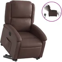 vidaXL Relaxsessel mit Aufstehhilfe Elektrisch Braun Kunstleder