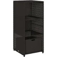 vidaXL Gartenschrank Schwarz 50x55x115 cm Poly Rattan