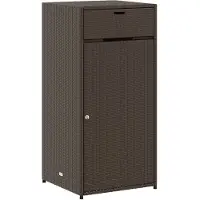 DKD Home Decor Gartenschrank Braun 55x55x111 cm Poly Rattan