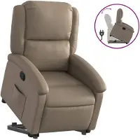 vidaXL Relaxsessel mit Aufstehhilfe Cappuccino Kunstleder