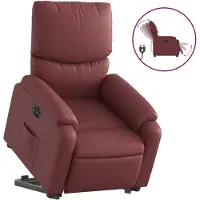 vidaXL Relaxsessel mit Aufstehhilfe Elektrisch Weinrot Kunstleder