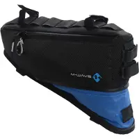 Unyqoos Rahmentasche – wasserdichter Reißverschluss, 100% wasserdichtes Futter, verstärktes Ripstop, reflektierend, 4 Netztaschen, 5 verstellbare Verschlüsse, erweiterbar auf 4,2 l, ca. 42 x 14–25 cm