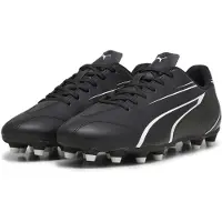 Puma Fußballschuh "VITORIA FG/AG", Herren, Gr. 46,5, Textil, schwarz-weiß (schwarz, weiß), Synthetik, Schuhe Fußballschuh, für Rasen- und Kunstrasenplätze