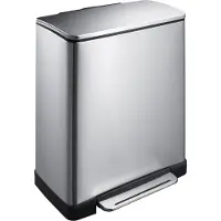 EKO Treteimer EKO E-Cube Matt Silber Edelstahl 50L