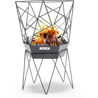 Barbecook Feuerschale Sierra 45x45x71cm, Stahlblech, schwarz, BC-WOO-6015