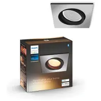 Philips White ambience Milliskin eckiger Einbauspot silber Erweiterung, Intelligenter Einbaustrahler, Bluetooth/Zigbee, Aluminium, LED, Synthetik, GU10