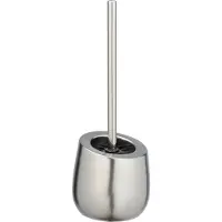 Wenko WC-Garnitur "Badi", silber (silber matt), H:38cm L:13,5cm Ø:13,5cm, Keramik, Reinigungsbürsten, WC-Garnitur, Keramik