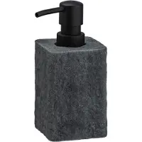 Wenko Seifenspender "Villata", grau (grau, schwarz), B:7cm H:15cm L:7cm, Polyresin (Kunststein), Dosierspender, Seifenspender, Grau, 300 ml