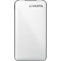 Varta Energy Powerbank 5000 mAh (schlank, 2 Anschlüsse: 1x USB-C, 1x USB A), 12 W max. Ausgangsleistung, inkl. USB-C Ladekabel, weiß, 5000 mAh, Lithium Polymer (LiPo), 3,7 V, Schwarz, Weiß