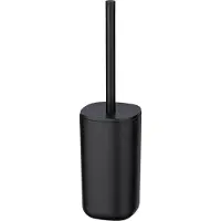 Wenko WC-Garnitur "Davos", schwarz, B:9,5cm H:35cm L:9,5cm, Polypropylen, Reinigungsbürsten, WC-Garnitur, schwarz matt, mit auswechselbarem Bürstenkopf