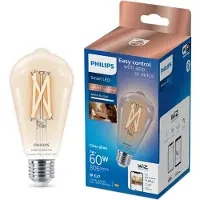 Philips Smart Lighting Smarte LED-Filament-Lampe ST64, E27-Sockel, 806 lm, Wi-Fi/Bluetooth, Wi-Fi 4 (802.11n), 802.11b, 802.11g, LED, E27, ST64, 2700 K