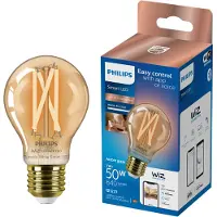 Philips Smarte LED-Filament-Lampe A60, E27-Sockel, 640 lm, Wi-Fi/Bluetooth, Wi-Fi 4 (802.11n), 802.11b, 802.11g, LED, E27, A60, A-Form