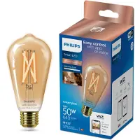 Philips Smarte LED-Filament-Lampe ST64, E27-Sockel, 640 lm, Wi-Fi/Bluetooth, Wi-Fi 4 (802.11n), 802.11b, 802.11g, LED, E27, ST64, 2000 K