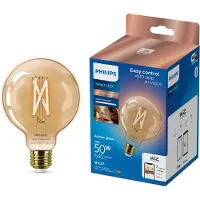 Philips Smarte LED-Filament-Lampe G95, E27-Sockel, 640 lm, Wi-Fi/Bluetooth, Wi-Fi 4 (802.11n), 802.11b, 802.11g, LED, E27, G95, 2000 K