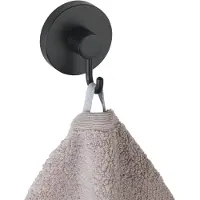 Wenko Wandhaken "Vacuum-Loc", schwarz, B:6cm H:6,7cm L:5cm, ABS-Kunststoff, Haken, Wandhaken, Befestigen ohne Bohren