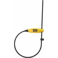 ABUS Kabelschloss Combiflex TravelGuard – Schloss zur Sicherung von Helm, Kinderwagen, Skiern und Gepäck – 45 cm Kabellänge – mit Zahlencode – Gelb