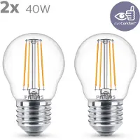 Philips LED-Lampe E27 P45 4,3W Filament 2700K 2er