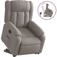 vidaXL Relaxsessel mit Aufstehhilfe Taupe Stoff