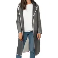 Perletti Regenjacke für Erwachsene, halbtransparent, weißer Rand, reflektierende