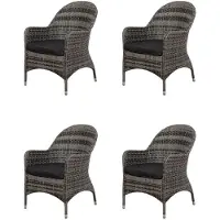 Mandalika Garden LILLE Polyrattan Diningsessel mit Alu-Gestell - blackpearl
