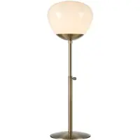 Markslöjd Tischleuchte Rise, Höhe 75 cm, messing antik, Eisen, Glas