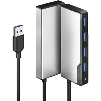 Alogic USB-A Fusion SWIFT 4-in-1, USB 3.2 Gen 1 (3.1 Gen 1) Type-A, USB 3.2 Gen 1 (3.1 Gen 1) Type-A, 5000 Mbit/s, Grau, 0,21 m, USB
