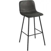 Livin24 Bronx71 Barhocker Leder Mikky 65 - 78 cm schwarz/anthrazit