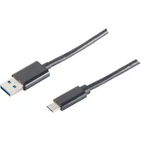 S-Conn S/CONN 14-10006, 1 m, USB A, USB C, USB 3.2 Gen 1 (3.1 Gen 1), Schwarz