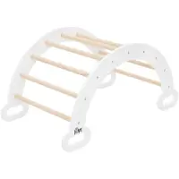 Joyz Kletterbogen für Kinder, Weiß, Bogenwippe aus Holz, ab 2 Jahre, Bogen Kletterdreieck nach Pikler Dreieck & Montessori Spielzeug