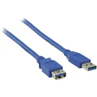 S-Conn S/CONN USB 3.0 male/female, 3 m, 3 m, USB A, USB A, USB 3.2 Gen 1 (3.1 Gen 1), Männlich/Weiblich, Blau