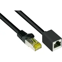 S-Conn RJ45 Patchkabelverlängerung S/FTP, schwarz, 3m