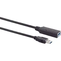 S-Conn Aktive USB-A Verlängerung USB 3.0 5Gbps Digital/Daten, 10 m, USB-A Stecker auf Buchse, Schwarz