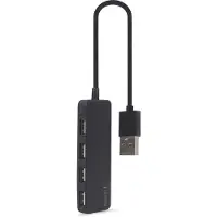 Gembird UHB-U2P4-06, USB 2.0 Type-A, USB 2.0 Type-A, 480 Mbit/s, Schwarz, 0,3 m, Windows 10, Windows 11, Windows 8