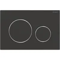 Geberit Sigma20 Betätigungsplatte für 2-Mengen-Spülung, rund, 115.882.14.1, Farbe: schwarz matt lackiert, easy-to-clean-beschichtet / hochglanz-verchromt