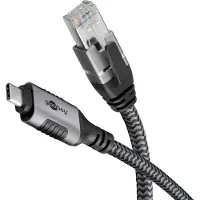 Goobay Ethernet-Kabel USB-C 3.1 auf RJ45, 7,5 m, verbindet Router, Modem oder Netzwerk-Switch mit dem USB-C-Port von Laptop, Tablet oder Smartphone