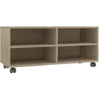 The Living Store TV-Schrank mit Rollen Sonoma-Eiche 90x35x35 cm Holzwerkstoff