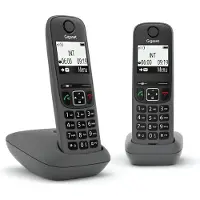Gigaset AS490 Duo DECT Schnurloses Telefon Schwarz mit Anrufer-ID