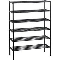Woood Schuhregal "Ferro mit pulverbeschichtetem Eisen stapelbar", schwarz, B:85cm H:120cm T:35cm, Eisen, Regale, Schuhregal, Tragkraft 15 kg pro Einlegeboden, Pfleiglicht, einfach zu montieren