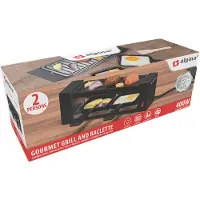 Sonstiges alpina Grill und Raclette Set 400 W - Raclette und Grill – Antihaftbeschichtung – Edelstahl – Leicht Zu Tragen – Schwarz