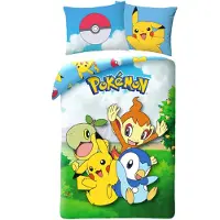 Halantex SP. z.o.o. Halantex Pokemon Reversible Bedding Set, 100% Cotton, Duvet Cover 140 x 200 cm + Pillowcase, with Ti