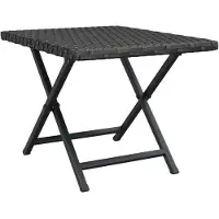 vidaXL Klapptisch Schwarz 45x35x32 cm Poly Rattan